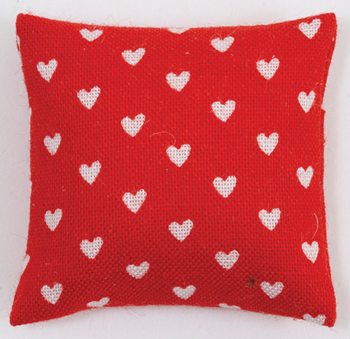 Pillow: Red with White Hearts